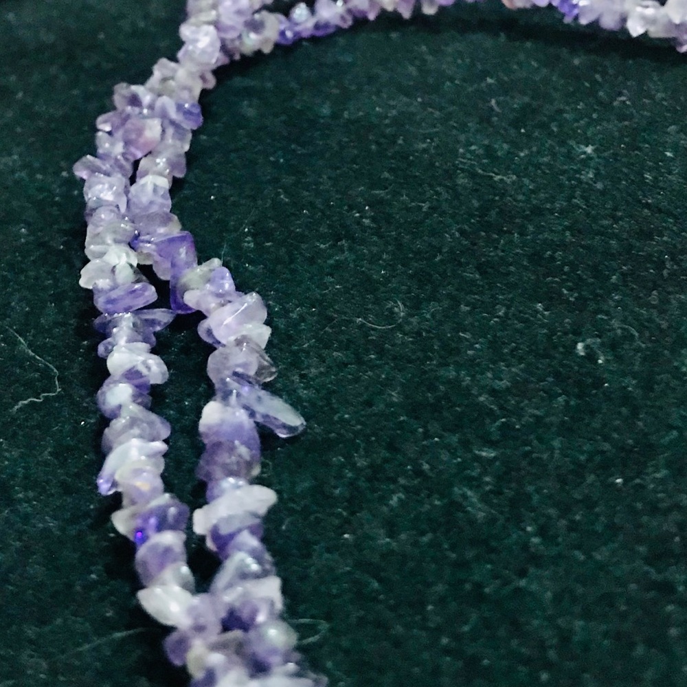 Amethyst Gemstone Chip Necklace - image 5